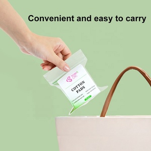 Tampons en <span class=keywords><strong>coton</strong></span> bio gaufrés doux jetables écologiques à 3 couches pour le démaquillage du visage, carrés, OEM - Product Image 3