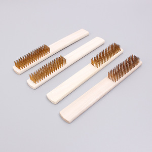 Fabricant vente en gros 6*16 mécanisme de manche en bois brosse en fil de cuivre pur pour polir l'élimination de la rouille nettoyage nettoyage des moules - Product Image 2