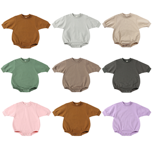 ベビーロンパー赤ちゃん服ニットフレンチテリー幼児ボディスーツコットン - Product Image 1