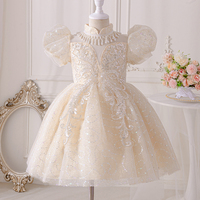 Robes de Soirée à Paillettes pour Filles, Robes d'Été en Coton à Manches Courtes pour Enfants, Tenues de Demoiselle d'Honneur pour Filles