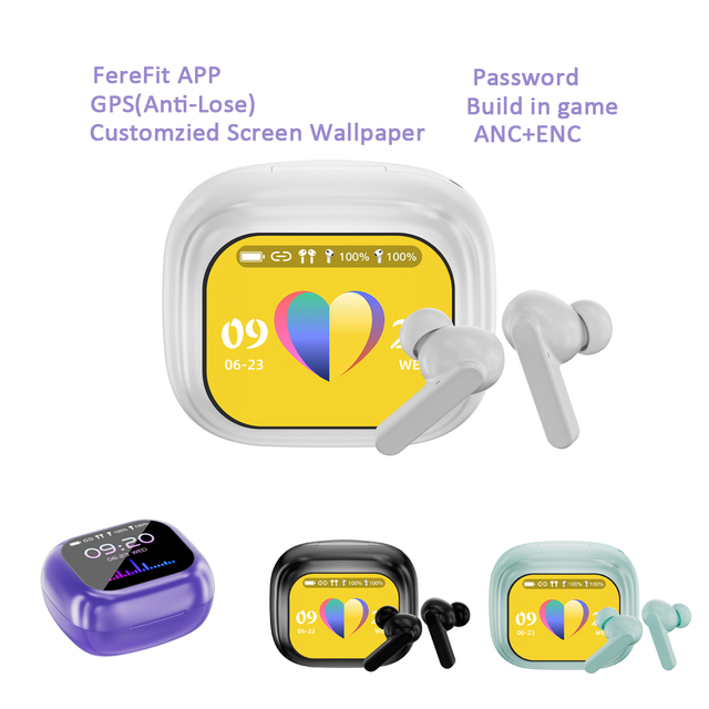 WT-7 Touch Screen 260Mah GPS TWS ANC ENC 2026 Earphone BT5.4 Call In-ear Headphone Noise Cancelling True Wireless Earbuds A11Pro