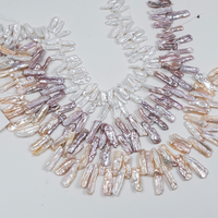 Chaîne de perles d'eau douce baroques Biwa, perles allongées multicolores de 8 à 25 mm, pour la fabrication de bijoux faits main, vente en gros en vrac