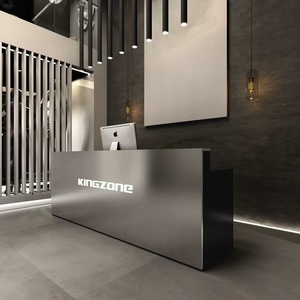 Simple Modern Stainless Steel Cashier Clothing Store Shop Small Counter Restaurant <b>bar</b> <b>Table</b> Beauty Salon Reception Desk - Product Image 2