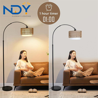 Lampadaire Vintage E27 Salon Étude Chambre Creative Simple Rotin Tissu Couverture Réglable Angle Lampadaires