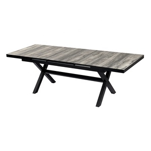 Moderno nero 5 pezzi Patio estensibile Set <span class=keywords><strong>da</strong></span> pranzo mobili <span class=keywords><strong>giardino</strong></span> esterno Rattan tavolo in alluminio e 4 posti sedie - Product Image 6