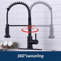 Robinet de cuisine classique en acier inoxydable, mitigeur de cuisine moderne en laiton avec douchette extractible pour évier