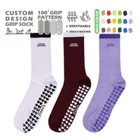 Chaussettes de yoga antidérapantes avec logo personnalisé, écologiques et respirantes, design antidérapant en silicone, chaussettes de fitness et de Pilates