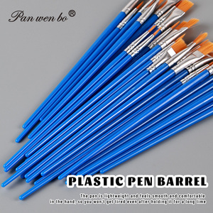 Fabricants de fournitures artistiques, ensemble de <span class=keywords><strong>pinceaux</strong></span> à poignée en nylon avec logo personnalisé, <span class=keywords><strong>pinceaux</strong></span> à peinture professionnels bleus - Product Image 5