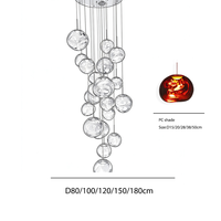 Lustre suspendu décoratif moderne pour escalier, villa, espace commercial, luminaire suspendu personnalisé en forme de lave pour plafond double hauteur, hôtel