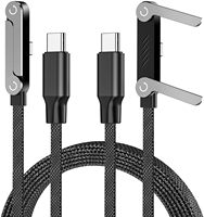 Câble USB C vers USB C 240W, câble de charge rapide avec câble Type-C à 90 degrés, cordon de charge multifonctionnel à angle droit
