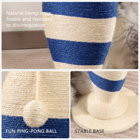 Nuevo estilo: Rascador para gatos de sisal con forma de pez y rayas azules, duradero, completamente envuelto en sisal grueso, juguete para afilar garras de gato, OEM disponible
