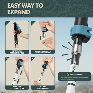 カスタムカーボンアルミニウム北欧折りたたみ式ハイキングポール軽量トレッキングポール男性 & 女性用フォームハンドル付き - Product Image 4