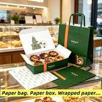 Boîte à tartelettes jetable en papier kraft blanc personnalisée en matériaux recyclés, avec revêtement UV, pour emballage alimentaire de boulangerie, sac en papier gaufré