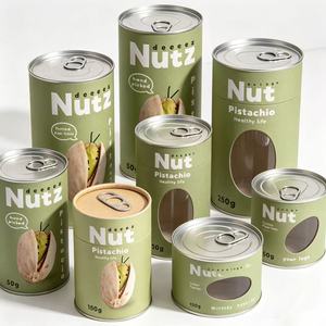 Food Grade Nuts Paper Tube Packaging With <b>Window</b> 50g 100g 150g 250g Recyclable Four-Color Printing Custom Logo - Product Image 1