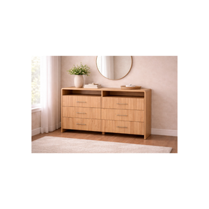 Colección RIVEO RANGE, Muebles de Madera para el Hogar, Cómoda de Madera Maciza de la Más Alta Calidad, 6 Cajones, Armario de Madera para Dormitorio - Product Image 1