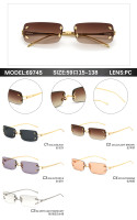 Lunettes de soleil tendance 2027 Y2K sans monture pour femmes, petit cadre rectangulaire, verres transparents, lunettes décoratives chics pour femmes