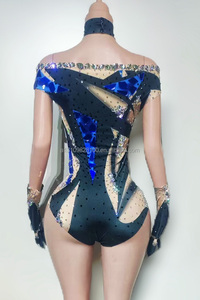 จั๊มสูทประดับเลื่อมวิบวับแบบเปิดไหล่ ยี่ห้อ <span class=keywords><strong>Yiren</strong></span> ทรงเข้ารูป เซ็กซี่  ผ่าสูง เหมาะสำหรับงานปาร์ตี้  งานแสดง  หรือใส่ไปไนต์คลับ บาร์ - Product Image 2