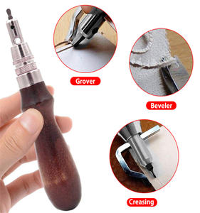 Kit di Strumenti per Lavorazione del Cuoio 7 in 1 in Acciaio Inox: Scanalatore, Bordatore, Smussatore, Strumento per Piegatura Fai-da-Te - Product Image 5