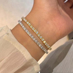 Bracciale Tennis Impilabile in Moissanite da <span class=keywords><strong>Uomo</strong></span>, <span class=keywords><strong>Argento</strong></span> Sterling <span class=keywords><strong>925</strong></span>, Colore D VVS1 Certificato GRA, Gioielli Hip Hop - Disponibilità Immediata USA - Product Image 5