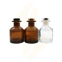 Flacon diffuseur d'huiles essentielles en verre ambré transparent noir, ensemble de luxe pour parfums, emballage 50ml 100ml 150ml 250ml