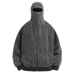 เสื้อมีฮู้ดสไตล์สตรีทแบบกำหนดเอง OEM หน้ากากแบบสวมศีรษะแบบเต็มตัวสำหรับฤดูหนาวเสื้อฮู้ดแบบนินจาพร้อมหน้ากาก - Product Image 2