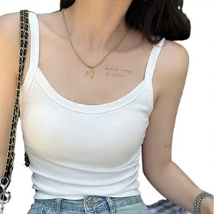 2025 Custom Wholesale High Quality Breathable Cotton <b>Slim</b> Fit Gym Tank Top Women Sexy Ribbed Knit Casual Sportswear Short Length - Product Image 3