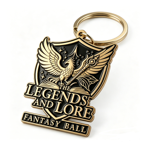 พวงกุญแจโลหะผสมสังกะสีรูปนกฟีนิกซ์แฟนตาซี 3 มิติ แบบกำหนดเอง ชุบทองเคลือบแข็ง น้ำหนักเบา ของที่ระลึกงานอีเว้นท์รูปการ์ตูน - Product Image 4