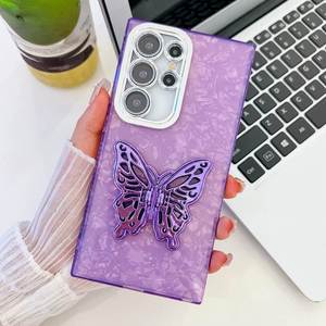 <span class=keywords><strong>Coque</strong></span> de téléphone IMD électroplaquée A56/A17/A16/S25/S24FE/S23Ultra/A15/A25/A35/A55/A54/A36 avec support papillon antichoc - Product Image 4