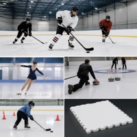 Panneaux de glace synthétique légers en UHMWPE, dalles de patinoire artificielle, transport facile, patinage portable