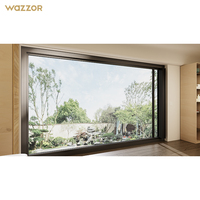 Wazzor, los más vendidos, aleación de aluminio, Panorama eléctrico, marco de aluminio, vidrio, Vertical, Exterior, elevación eléctrica, ventanas para casa
