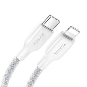Câble <span class=keywords><strong>de</strong></span> données Apple tressé blanc SAMZHE 1,5 m PD30W 3A, câble <span class=keywords><strong>de</strong></span> charge Type-C pour iPhone 14/13 Pro Max iPad Carplay - Product Image 1