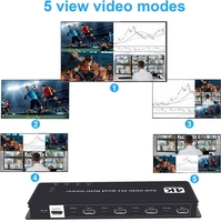 Commutateur KVM HDMI 4x1 Multiviewer 4K, 4 entrées 1 sortie, commutateur vidéo multi-vue quadruple sans coupure pour 4 PC