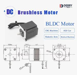 Derry tốc độ cao 4000 vòng/phút động cơ không chổi than 30W 50W 78W 105W 24V <span class=keywords><strong>Nema</strong></span> 17 42mm nam châm vĩnh cửu cho máy CNC CE chứng nhận - Product Image 2