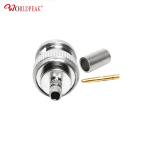 Connecteur de câble coaxial RF à sertir 50 ohms, fiche mâle BNC droite plaquée argent pour câble coaxial ST212