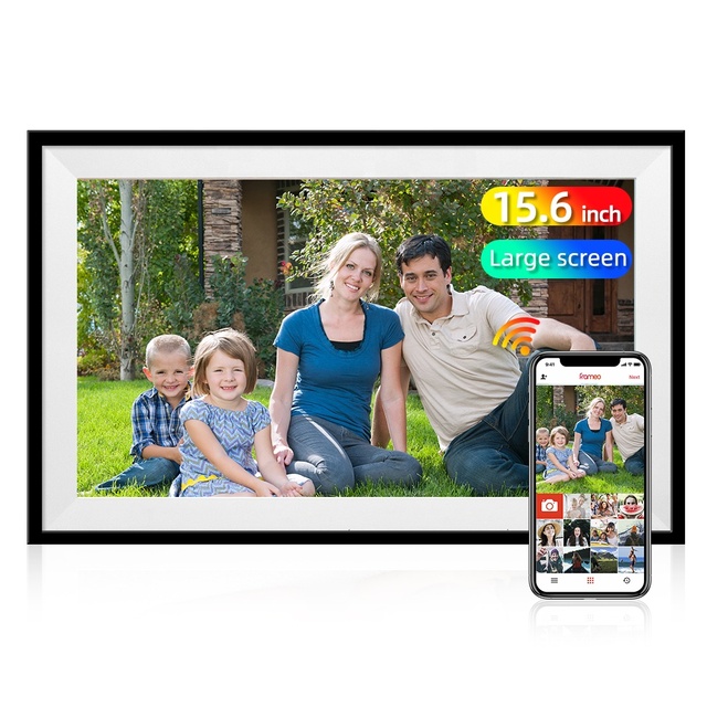 32GB Large Size Digital Photo Frame 15.6 Inch with 1920 * 1080 IPS Screen, WiFi Smart Picture Frame Upload Photos Via Frameo App