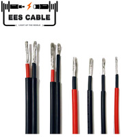 Cable Solar Fotovoltaico Industrial de Doble Núcleo, Conductor de Cobre Estañado, Aislamiento XLPO, 1m de Longitud, Rojo y Negro, Cable Eléctrico SOLAR