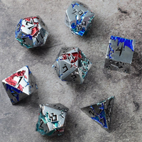 Fabricant de jeux de dés en métal polyédriques personnalisés en gros, dés en alliage de zinc colorés Dragon, dés DND pour DND et jeux de société RPG