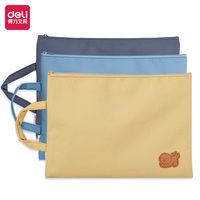 Sac à fermeture éclair en tissu Oxford Deli 73150, grande capacité, motif chien, format A4, pour étudiants, rangement de fournitures scolaires, utilisation durable