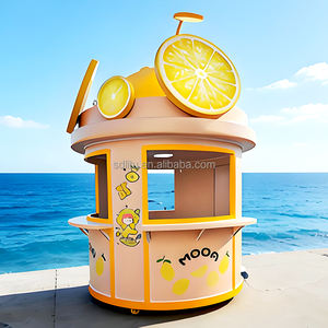 Kiosque de vente de crème glacée et de restauration rapide de 10 pieds avec logo personnalisé et citron pour l'Europe, l'Australie et les États-Unis - Product Image 1