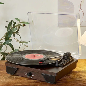Vente Flash : Lecteur de disques vinyles rétro multifonctionnel 2 vitesses, anti-skating, entraînement par courroie, vinyle 5.0, 4 canaux stéréo, arrêt automatique - Product Image 3