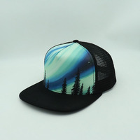 Gorra de malla de camionero de 5 paneles personalizada OEM, sombrero de estilo playero de nuevo diseño para hombres para exteriores y viajes, sombrero en blanco con estampado de sublimación