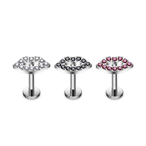 Vente en gros de bijoux de <span class=keywords><strong>piercing</strong></span> corporel en Titane ASTM F136 16G, en forme de <span class=keywords><strong>bouche</strong></span>, à filetage interne, pour nez, cartilage, hélix, oreille et labret - Product Image 1