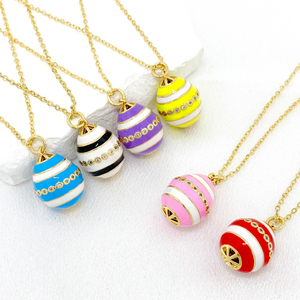 <span class=keywords><strong>Collar</strong></span> con Colgante de Huevo Fabergé Vintage Esmaltado - Product Image 3