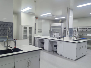 Équipement de laboratoire chimique - Poste de travail en îlot entièrement en acier, table de <span class=keywords><strong>test</strong></span> de mobilier de laboratoire avec support pour réactifs - Product Image 2