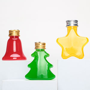 Botellas de plástico con cuerda roja, bolas de Navidad, árbol, estrella, campana, transparente, único, 50ml, venta al por mayor - Product Image 3