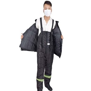 Ensemble de vêtements de protection en coton Zixi pour entrepôts frigorifiques, tenue chaude deux pièces style salopette, anti-froid en coton - Product Image 5