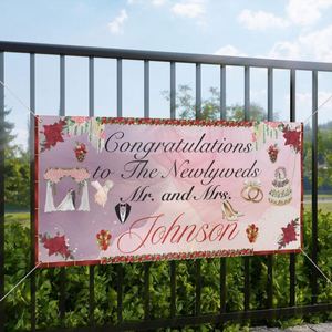 Vinyl Wedding <b>Banner</b> Custom Design & Color Portable Waterproof Lightweight Flexible Bendable Smooth Surface Printable - Product Image 4
