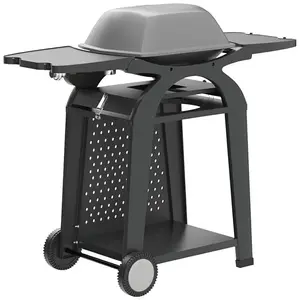 Çıkarılabilir gaz sobası sıcaklık kontrolü ile açık kamp barbekü masa tekerlekler özelliği pişirme mutfak açık havada