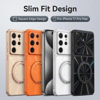 Untuk S26 Ultra Pola CD Warna Gradasi Bracket Magnetik Perekat Plastik Casing Ponsel S25 Plus Horizontal