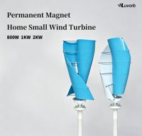 Éolienne à aimant permanent de petite taille 12V 48V 96V 800W 1KW 2KW pour usage domestique avec contrôleur MPPT hors réseau